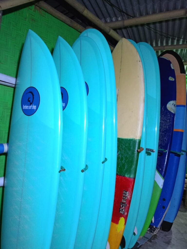 surfing board rental at brothers surf school